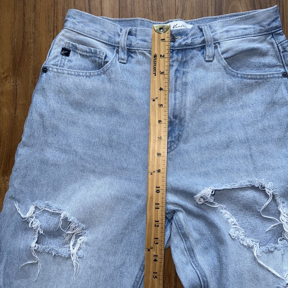 KANCAN Womens Jeans 7/27 Waist 30 Distressed Destroyed Straight Light Wash - Picture 4 of 7